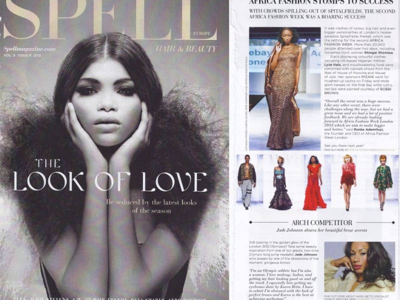 Africa Fashion Week London featured in Spell Magazine inside the September Issue of Pride Magazine