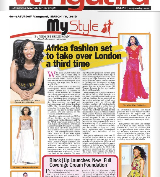 Africa Fashion Week London in Nigerian Dailies